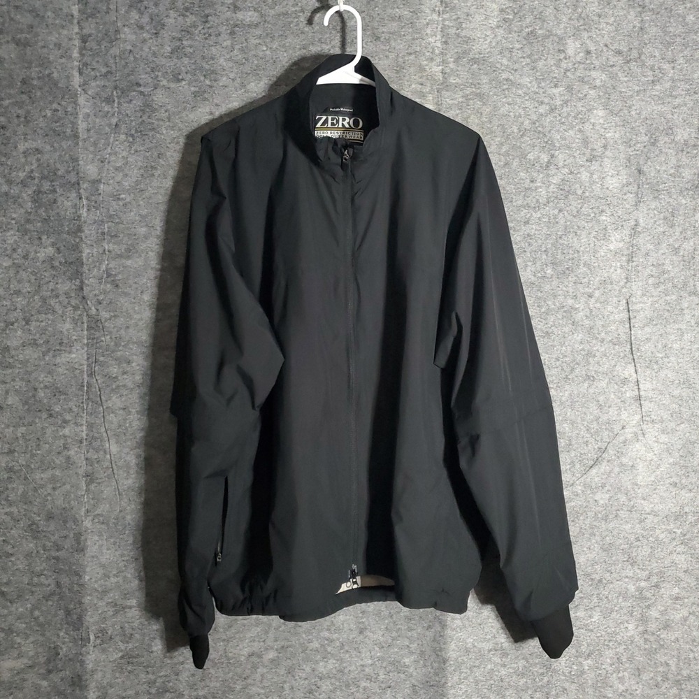 Zero Restriction Golf Jacket Mens Large Black Packable‎ Waterproof Outerwear Pro